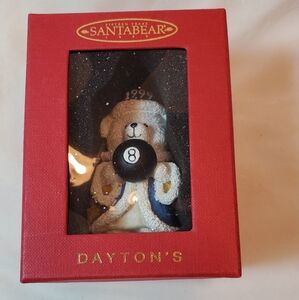 Santa Bear 8 Ball Vtg 1999 Marshall Field's Dayton Hudson's Christmas Ornament